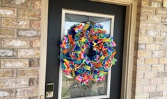 Birthday Balloon Party Front Door Deco Mesh Wreath Festive Bright Cheerful