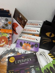 Halloween Party Decor Lot Pumpkins Witch Yard Luminaries Treat Bags Tattoos Saw