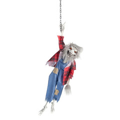 35″ Animated Light-Up Hanging Skeleton Werewolf Halloween Decoration