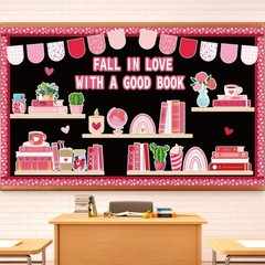 70 PCS Valentines Day Reading Bulletin Board Decoration Bookshelf Cutouts