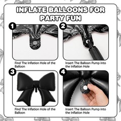 Black Bow Foil Balloons,38Inch and 21Inch Different Sizes Bow Helium Balloon …