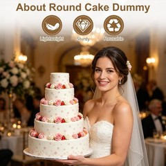 5 Tier Round Foam Cake Dummy 4/6/8/10/12 Inch Styrofoam Fake Wedding White