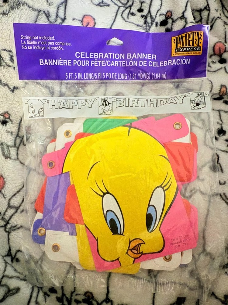 Vintage Looney Tunes Birthday Banner Celebration Party Hallmark Decoration