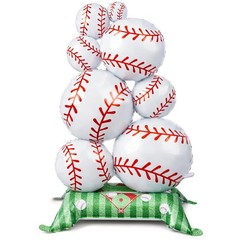 1 Pcs 3.5 ft Giant Self Standing Baseball Foil Balloons for Baseball Birthday…