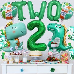 Dinosaur 2nd Decorations Dinosaur Balloons, Letter Balloon, Number 2 Balloon,…