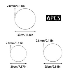 6 Pcs Dream Catcher Rings, Silver Metal Floral Hoops, Metal Rings for Crafts,…