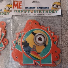 (3) Despicable Me Happy Birthday Banners / (2) Minion Goggles Kids Party Lot NEW