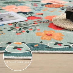 Rugcomf Runner Rug for Hallways 2'7 x 8' (Rectangular), Green