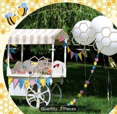 2 pc Large Wood Honeycomb Decor – Bee Themed Shower Birthdays or any Party