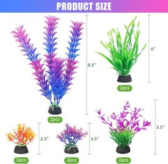 AQUANEAT Artificial Fish Tank Plants, Aquarium Decorations, Purple