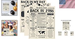 Nostalgic 1986 Birthday Posters – Unframed 8×10 inch Set for 40th Celebrations