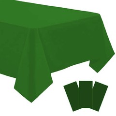3 Pack Green Disposable Tablecloth, 54″ x 108″ Plastic Table Covers, Decorati…