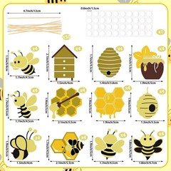 48 Pcs Bumble Bee Cupcake Toppers Baby Shower Decorations for Gender Reveal