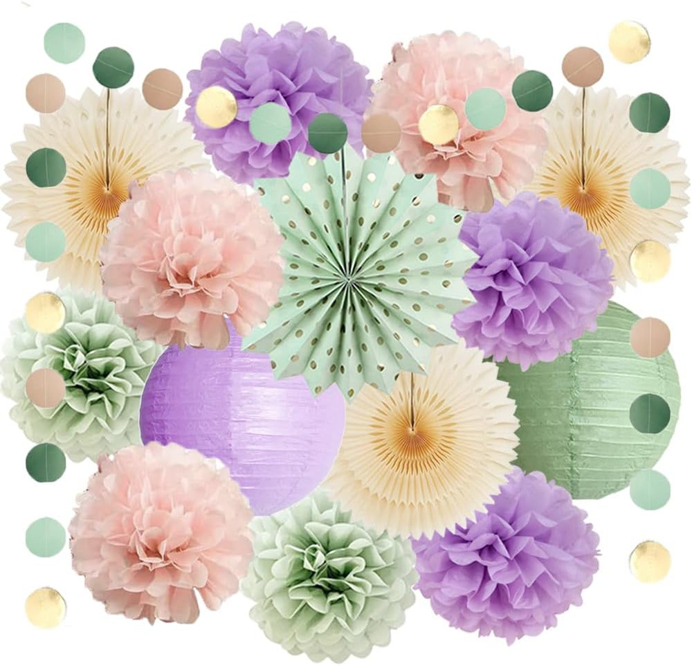 Sage Green and Purple Party Decorations Baby Shower Girl Decorations Sage Green