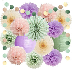 Sage Green and Purple Party Decorations Baby Shower Girl Decorations Sage Green