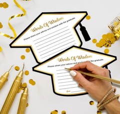 Graduation Card Box, 51Pcs Grad Party Decorations with 50Pcs Graduation Cap Advi