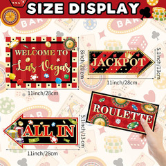 20 Pieces Casino Party Decorations Vegas Themed Party Directional Signs Casino S