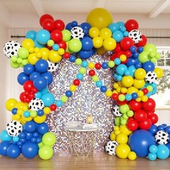 Red Blue Yellow Balloons Arch Kit, 162pcs Multi Color Red Yellow Green Blue
