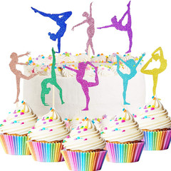 48 Pieces Gymnastics Cupcake Toppers Glitter Gymnastics Birthday Party Decoratio