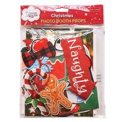 Christmas Photo Booth Props 41-pc Kit 8×10-Inch Sign Holiday Photobooth Prop