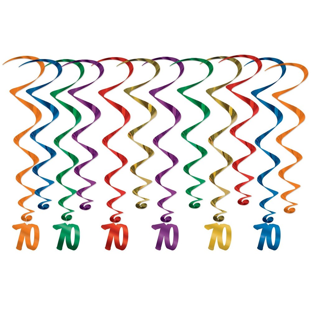 Beistle ’70’ Whirls – 12 Piece – Party Supply Decoration for Birthday