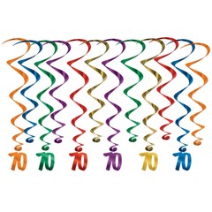 Beistle ’70’ Whirls – 12 Piece – Party Supply Decoration for Birthday