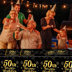 41Pcs 50th Birthday Party Decorations for Men Women, Black Gold Happy 50th Birth