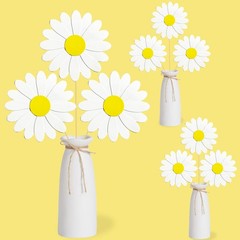 White Daisy Flower Table Centerpiece Sticks Groovy Hippie Party Decor 12 PCS