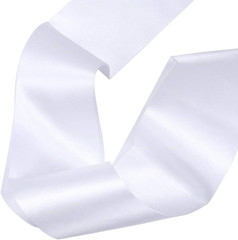 4 Pack White Blank (Plain) Satin Sash Party Accessory for Party,Wedding Decorati