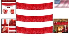 Versatile 30 Feet Red Tinsel Streamers for Weddings, Parties, and Holidays