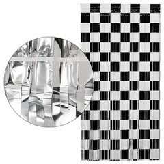 2 Pack Race Car Foil Fringe Curtains Backdrop Party Decorations 3.3 x 6.6 Ft