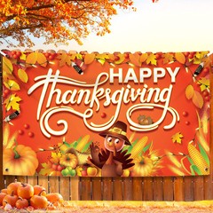 Happy Thanksgiving Banner – XtraLarge, 72×44 Inch | Thanksgiving Backdrop for…