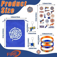 576pc Dart Battle Birthday Party Supplies Silicone Wristbands Gift Bags
