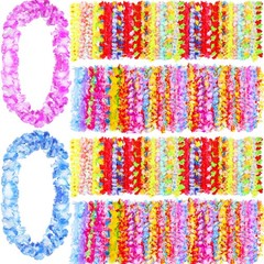 400 Counts Hawaiian Leis Necklace Bulk Tropical Luau Decorations Flower Lei C…