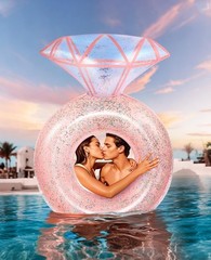 HeySplash Pool Floats, Inflatable Diamond Ring Pool Float, Large Engagement R…