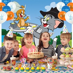 Tom and Jerry Paper Plates Party Supplies Tableware Disposable Dinnerware 10pcs