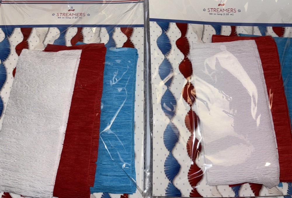 Centennial July 4th Decorations 2 Packs Target Crepe Paper Party Streamers NEW