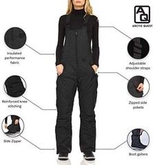 Arctic Quest Womens Ski Snow Bibs Pants Insulated Water Resistant Overalls Sn…