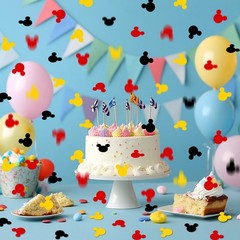 2000 PCS Mini Mouse Confetti Red Yellow Black Foil Table Birthday Party