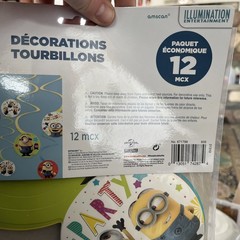 Despicable Me Minions Swirl Decorations 12 Pcs Value Pack Party Supply New