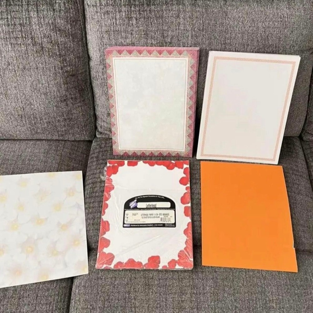 85 Random Sheets of Decorative Design 8.5 x 11 Printer Paper