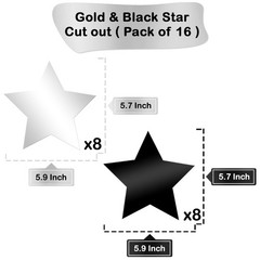 Black and Silver Star Hanging Swirls – Pack of 32 , No DIY | Silver Party Decora