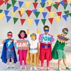 32Ft Super Mario Party Decorations Red Blue Yellow Green Carnival Circus Clow…