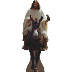 H48839 Jesus Christ Riding Donkey Cardboard Cutout Standee Standup