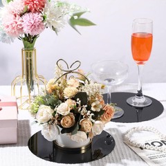 12 Pcs Acrylic Round Mirror Centerpiece for Table Black Circle Mirror Trays 1…
