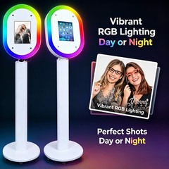 Portable iPad Photo Booth Stand RGB Ring Light Selfie Kiosk Wedding Party Event