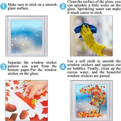 Whaline 6 Sheets Fall Maple Leaves Window Clings Thanksgiving Watercolor…