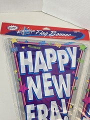 Vintage 2000 Millennium Happy New Era Banner Lot Sealed Y2K Party Decor 14ft