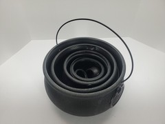 Halloween 6-in-1 Large Black Plastic Witches Cauldron for Party Decor