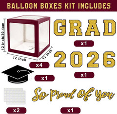 Graduation Decorations Class of 2026 – Maroon and Gold Graduation Decorations